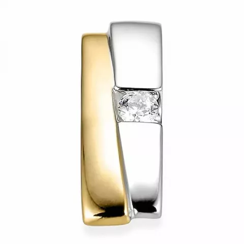 diamant hanger in 14 caraat goud-en witgoud 0,1 ct