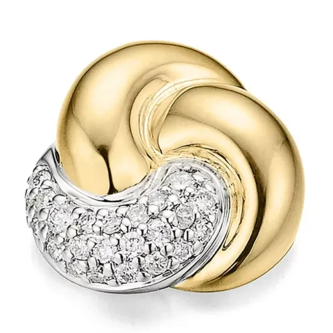 diamant hanger in 14 caraat goud-en witgoud 0,136 ct