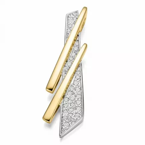 abstract diamant hanger in 14 caraat goud-en witgoud 0,304 ct