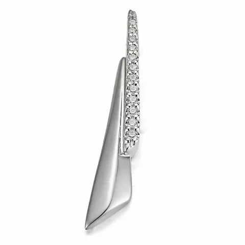 Trendy diamant hanger in 14 caraat witgoud 0,093 ct