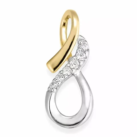 diamant hanger in 14 caraat goud-en witgoud 0,074 ct