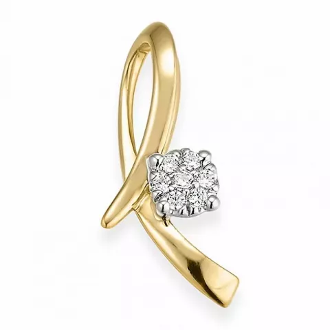 diamant hanger in 14 caraat goud-en witgoud 0,051 ct