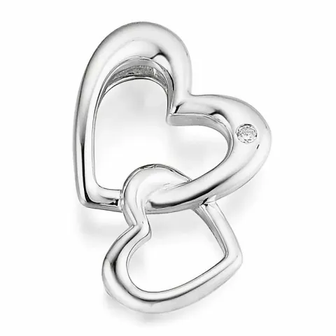 hart diamanten hanger in 14 caraat witgoud 0,01 ct