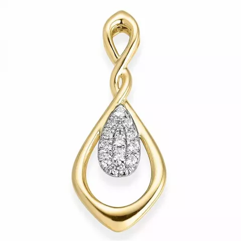 diamant hanger in 14 caraat goud-en witgoud 0,16 ct
