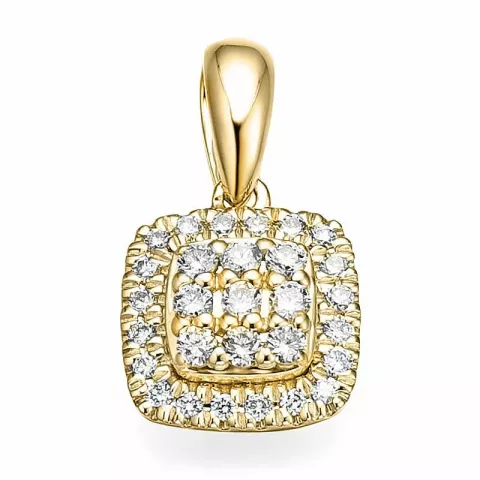 vierkant diamanten hanger in 14 caraat goud 0,20 ct