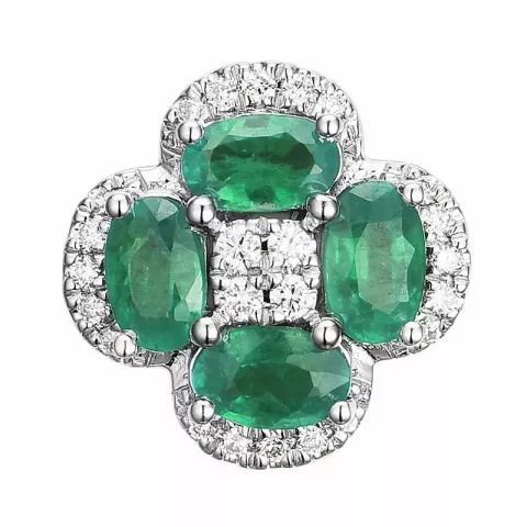smaragd diamanten hanger in 14 caraat witgoud 0,13 ct 1,0 ct