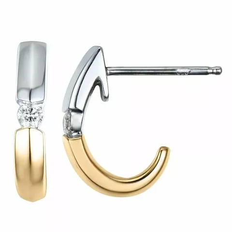 Trendy diamant halfcreool in 14 karaat roodgoud met diamanten 