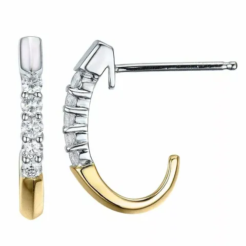 diamant halfcreool in 14 karaat goud en witgoud met diamant