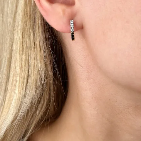 diamant halfcreool in 14 karaat goud en witgoud met diamant