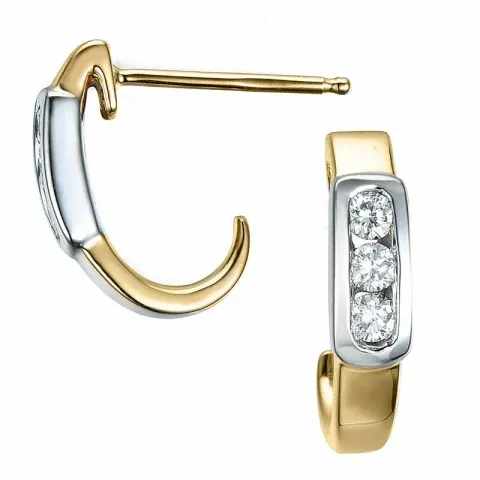 diamant halfcreool in 14 karaat goud en witgoud met diamant