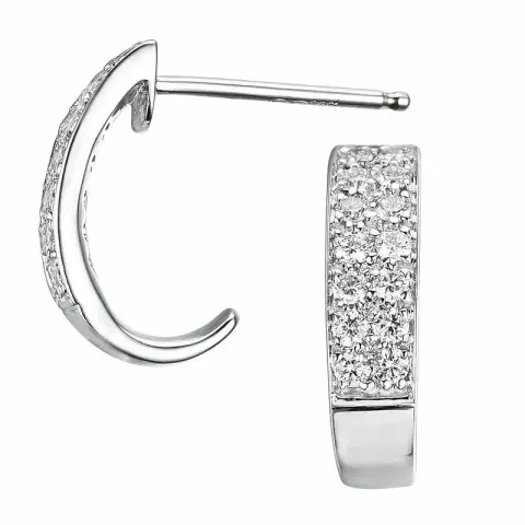 diamant halfcreool in 14 karaat witgoud met diamant 