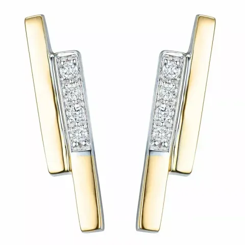 Fantastische diamant oorsteker in 14 karaat goud en witgoud met diamanten