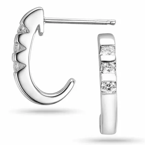 Diamant halfcreool in 14 karaat witgoud met diamanten