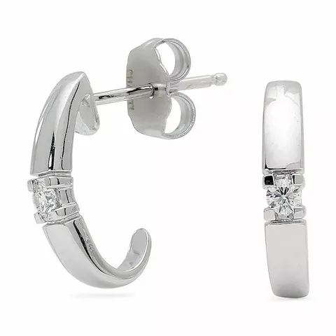 halfcreool in 14 karaat witgoud met diamant