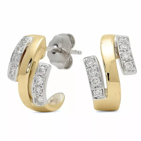Echt diamant halfcreool in 14 karaat goud en witgoud met diamanten