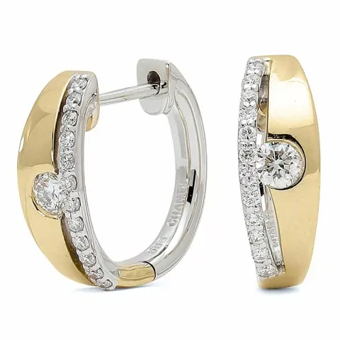 13 mm diamant creool in 14 karaat goud en witgoud met diamant