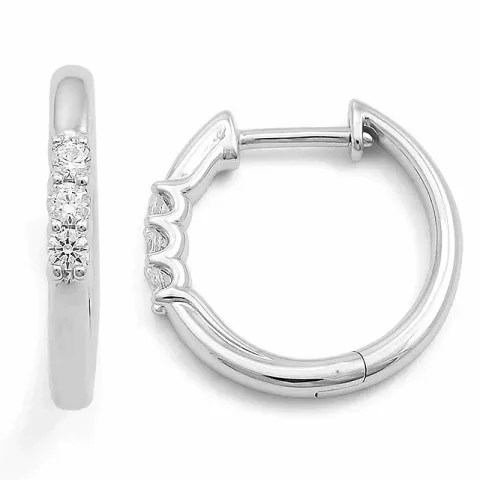 16 mm diamant creool in 14 karaat witgoud met diamant