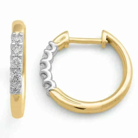 16 mm creool in 14 karaat goud en witgoud met diamant