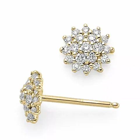 Ster diamant oorsteker in 14 karaat goud met diamanten