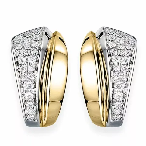 diamant creool in 14 karaat goud en witgoud met diamant