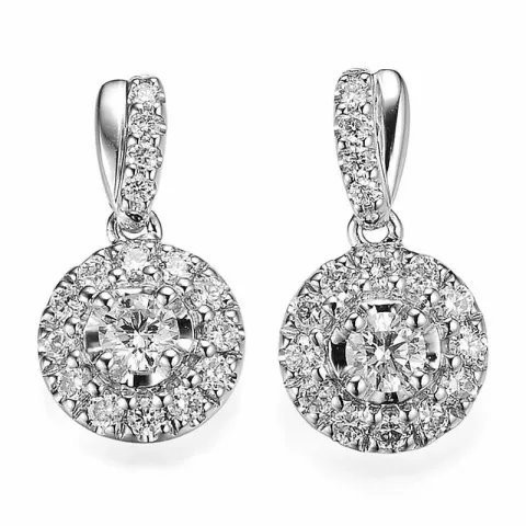 Echt diamant oorsteker in 14 karaat witgoud met diamanten