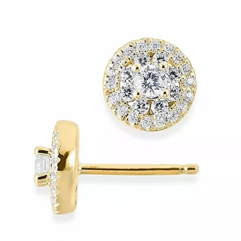 rond diamant oorbellen in 14 karaat goud met diamant en diamant 