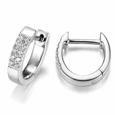 12 mm diamant creool in 14 karaat witgoud met diamanten