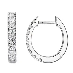 15 mm diamant creool in 14 karaat witgoud met diamant