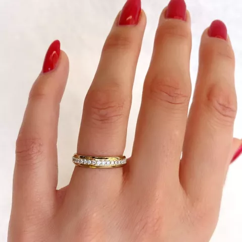 diamant ring in 14 karaat goud 0,21 ct