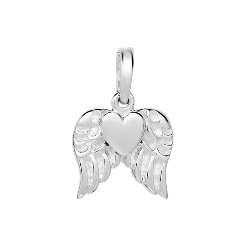 Hart engel hanger in zilver