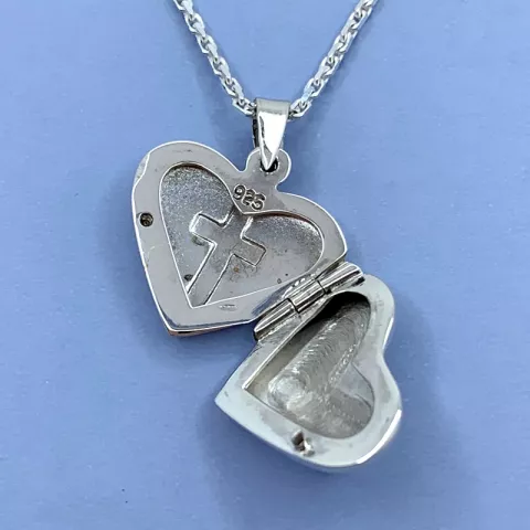 18 mm hart medaillon in zilver