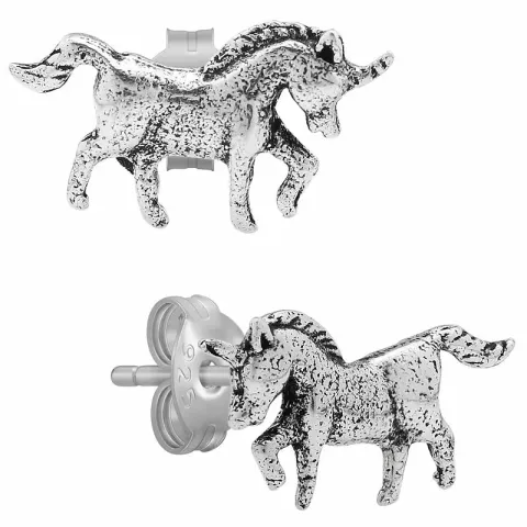 eenhoorn oorsteker in zilver