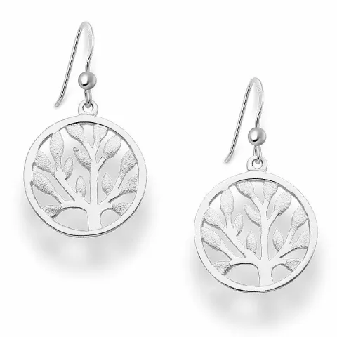 Lange boom van het leven oorbellen in zilver