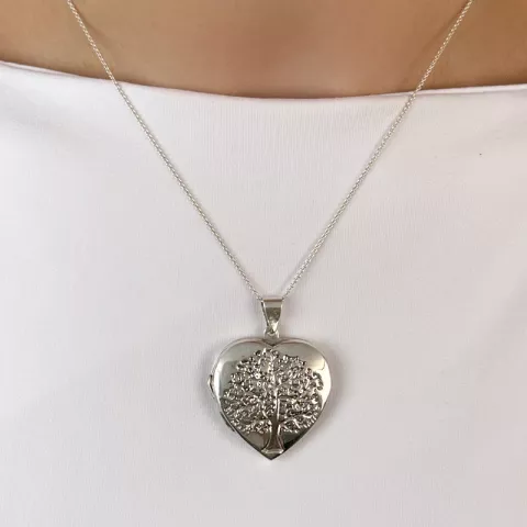 hart boom van het leven hanger in zilver