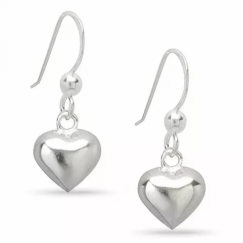 Lange hart oorbellen in zilver