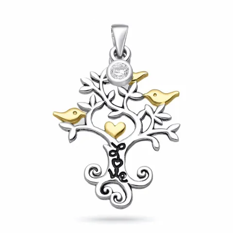 boom van het leven hanger in zilver en verguld sterlingzilver