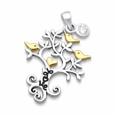 boom van het leven hanger in zilver en verguld sterlingzilver