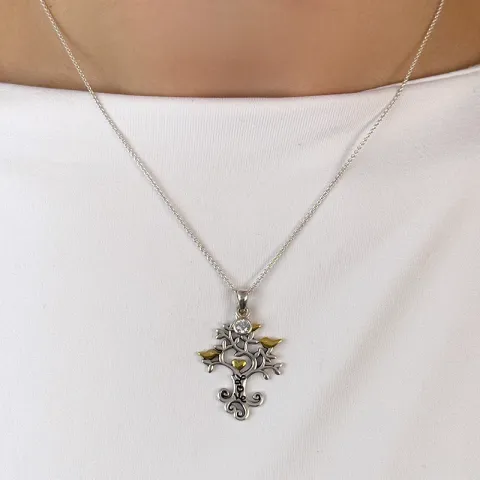 boom van het leven hanger in zilver en verguld sterlingzilver