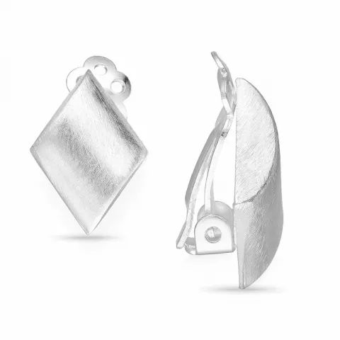 vierkant oorclips in zilver