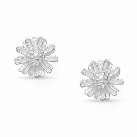 bloem oorsteker in zilver