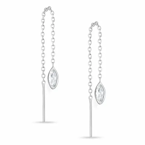 lange ketting oorbellen in zilver