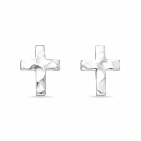kruis oorsteker in zilver