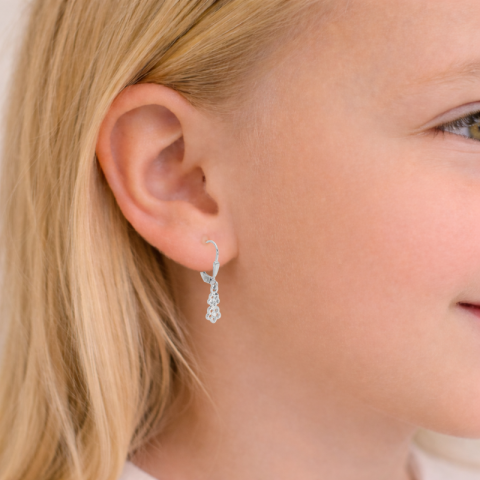 bloem oorbellen in zilver - Little Ones