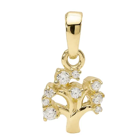 8 mm boom van het leven hanger in 9 karaat goud