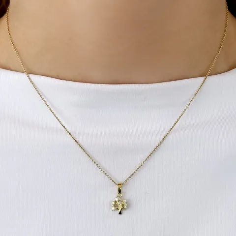 8 mm boom van het leven hanger in 9 karaat goud