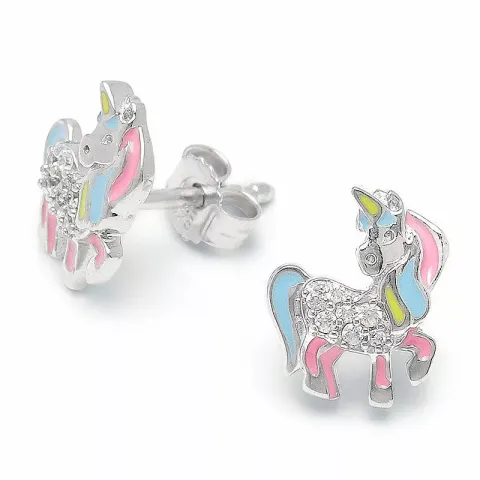 eenhoorn oorsteker in zilver