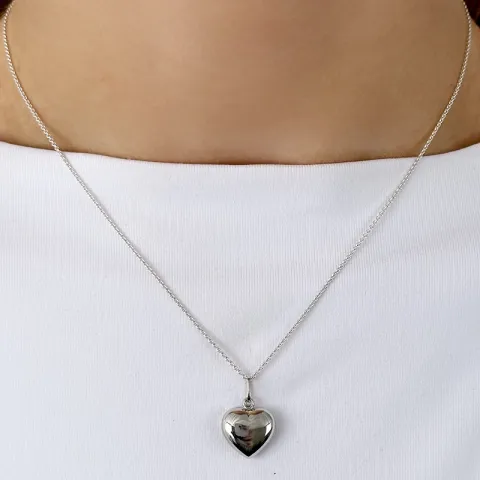 12 x 14 mm hart hanger in zilver