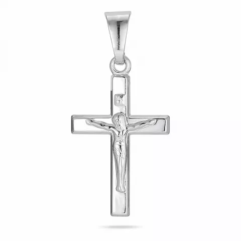 19 x 11 MM kruis met Jezus hanger in zilver