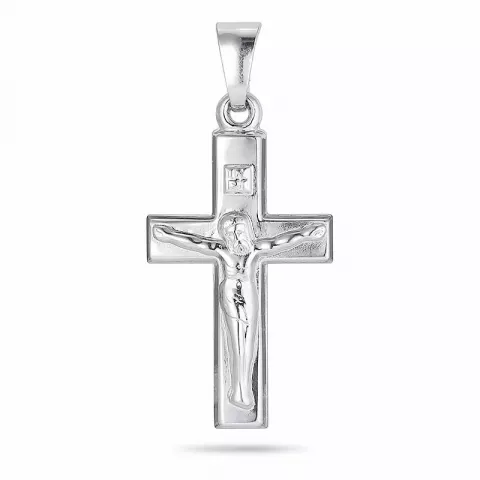 23 x 13 MM kruis met Jezus hanger in zilver
