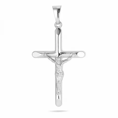 30 x 18 MM kruis met Jezus hanger in zilver